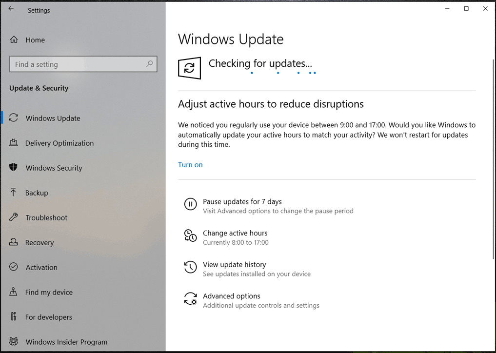 vérifier les mises à jour Windows