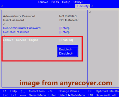disable Lenovo Service Engine 