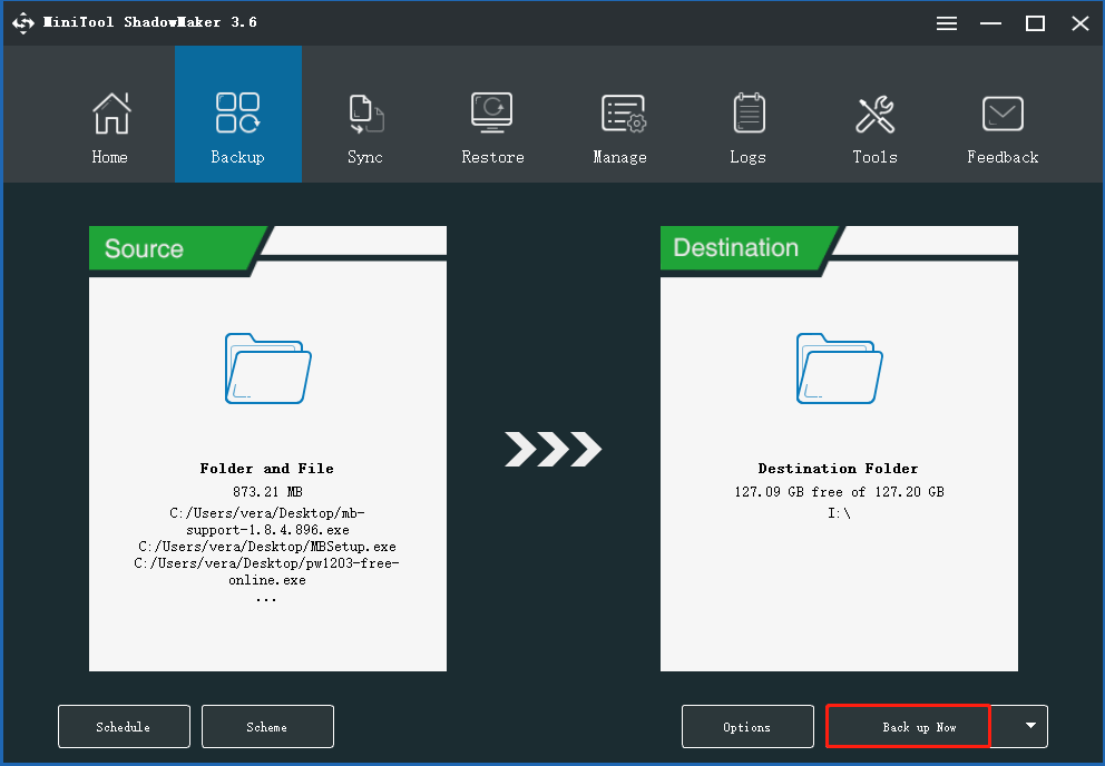 back up files with MiniTool ShadowMaker