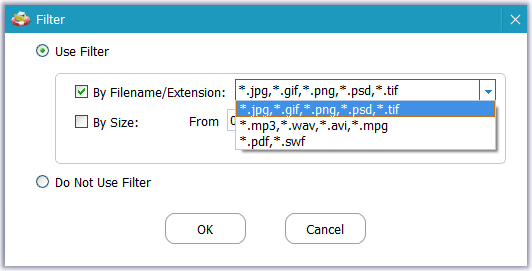 filter found files