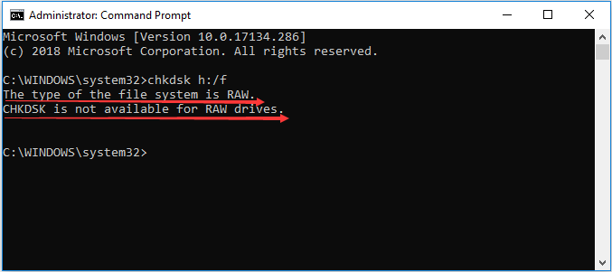  CHKDSK no está disponible para unidades RAW