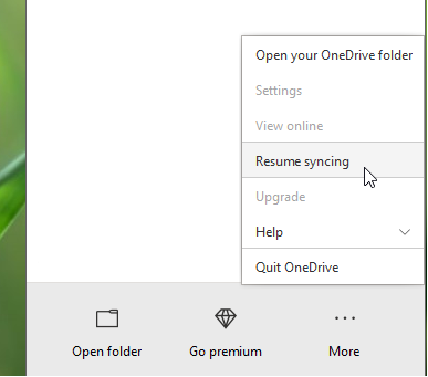 resume syncing