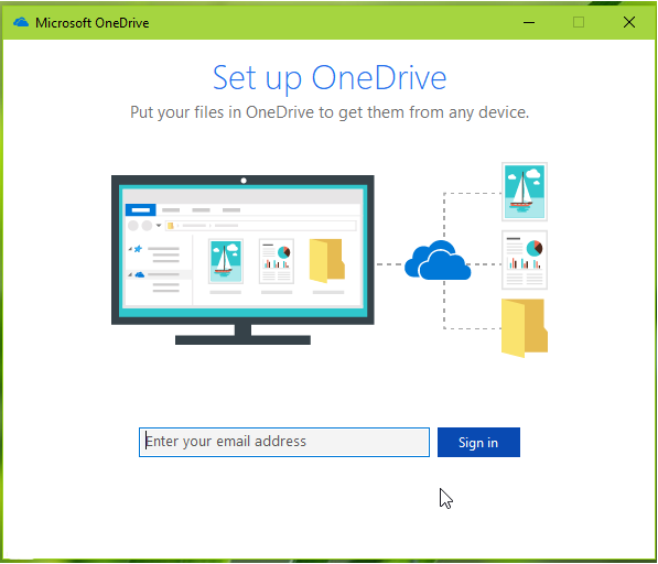 onedrive setup appear again