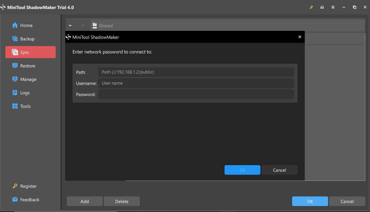Sync files to the shared folder