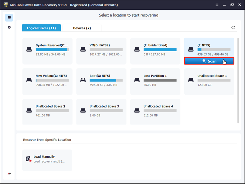 select the target partition to scan