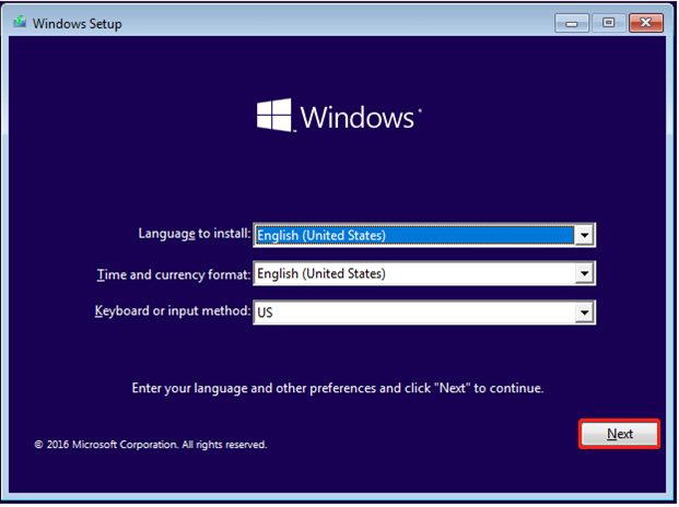 show the interface of selecting a language