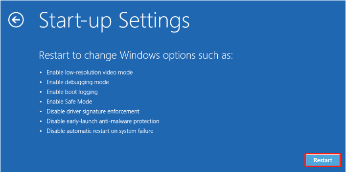 click Restart