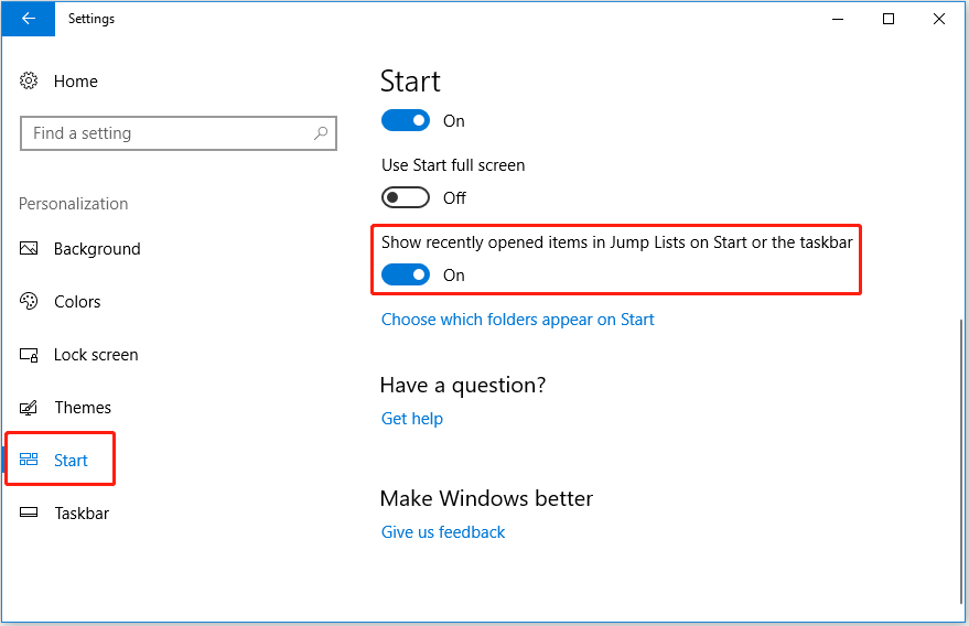 show recently opened files in the taskbar