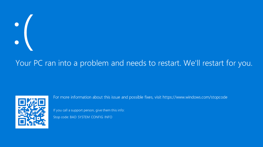 blue screen of death