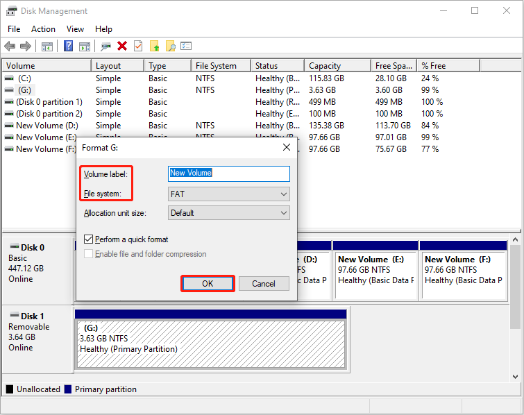 format with Disk Management