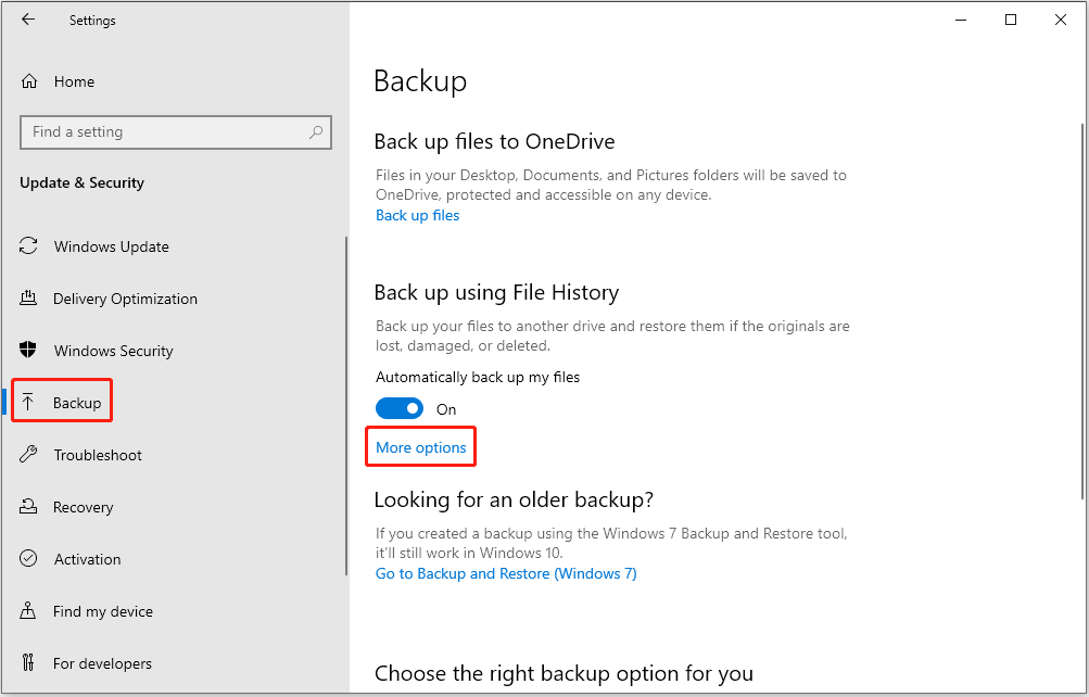 click More options