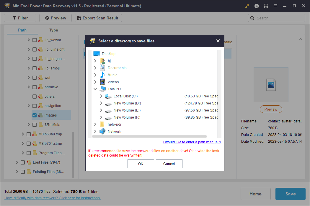 recover files from the partition