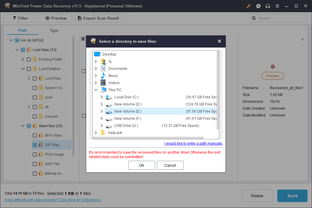select a storage location