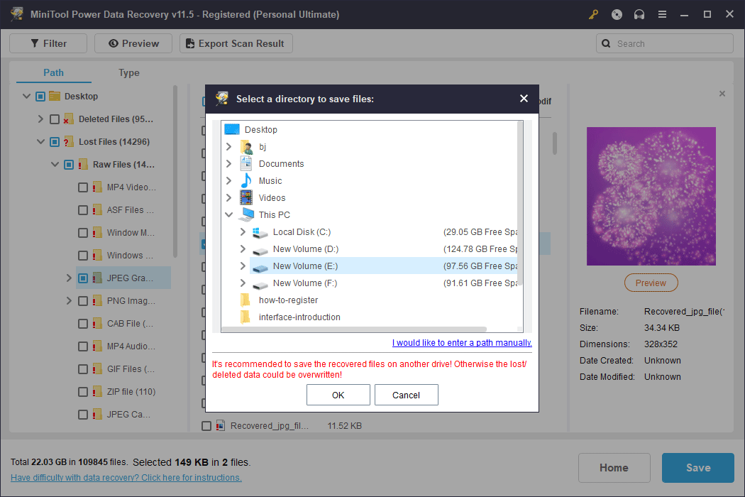 select a storage location