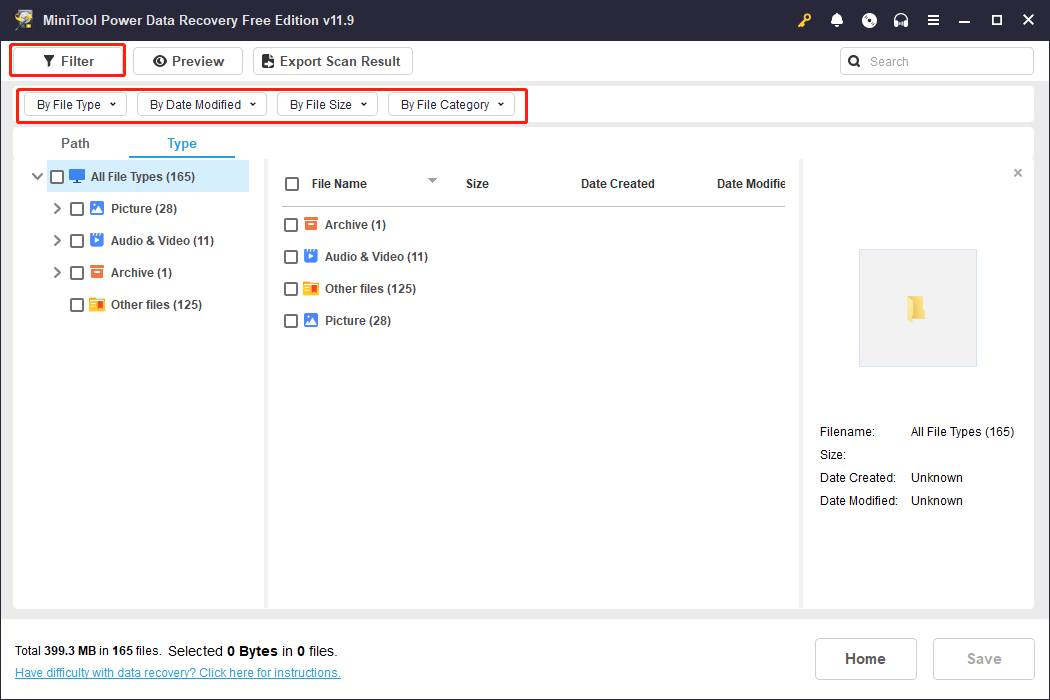 filter out unwanted files
