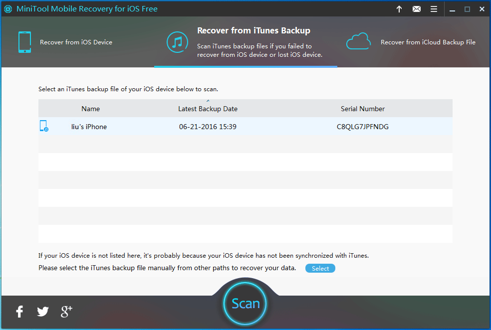 restore from iTunes backup