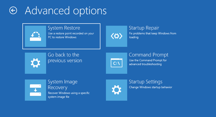 perform system restore