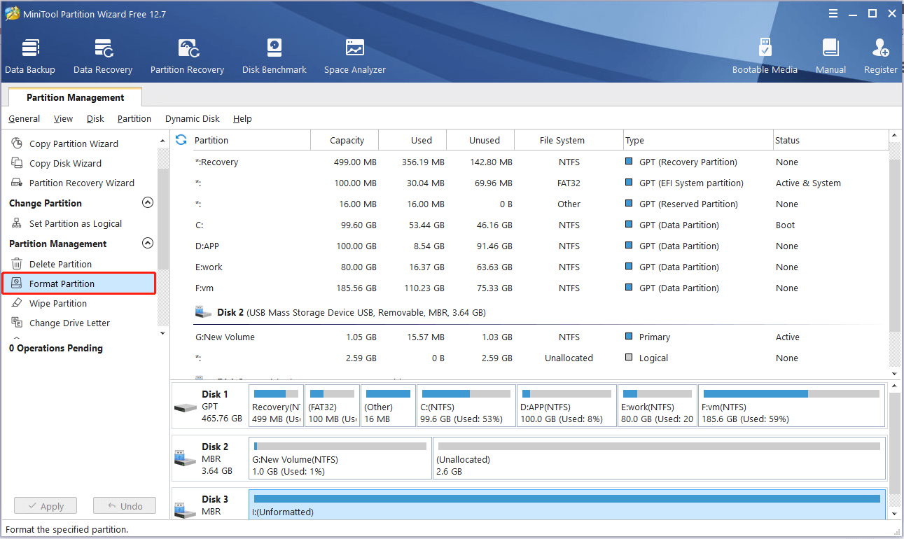 format a partition