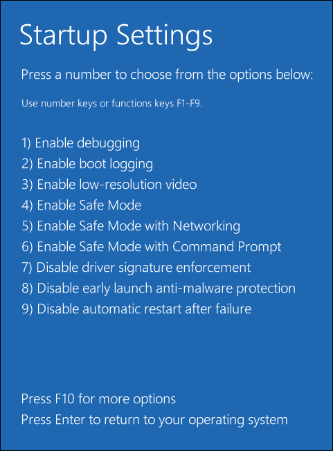 press keys to enable safe mode