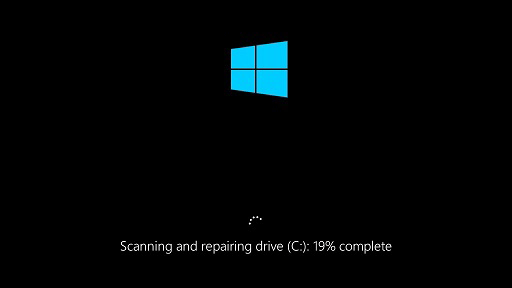 the issue scanning and repairing drive stuck