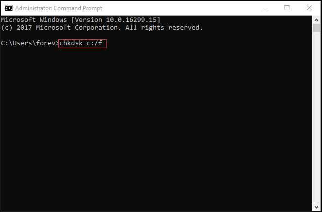 type the command and hit Enter to continue