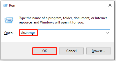 open Disk Cleanup from Run window