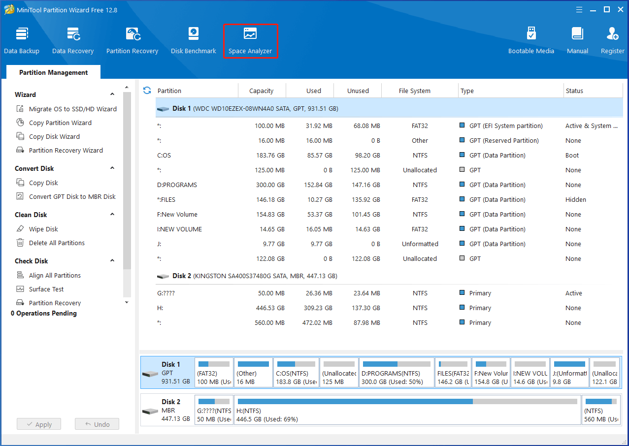 click Space Analyzer