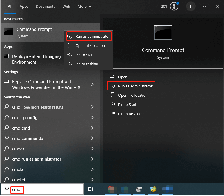 run Command Prompt as administrator