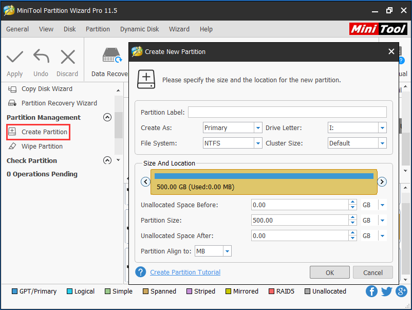 partition disk before Windows installation