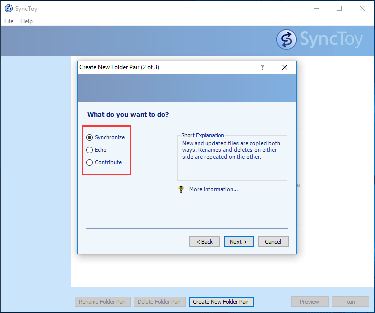 sync two folders