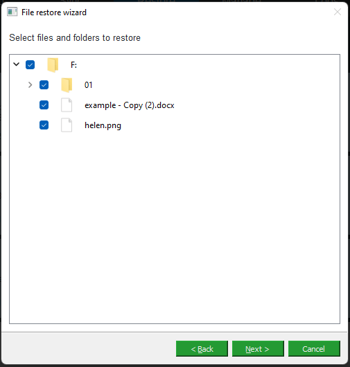 choose Synology restore files
