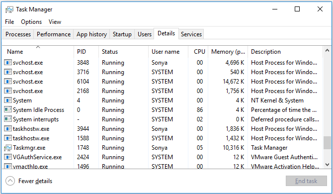 System Idle Process takes 86% CPU