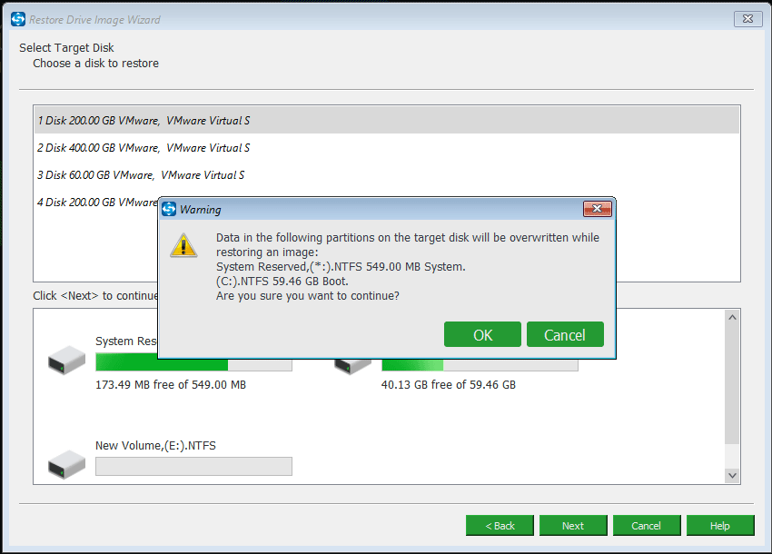 read the warning message carefully and click OK to continue