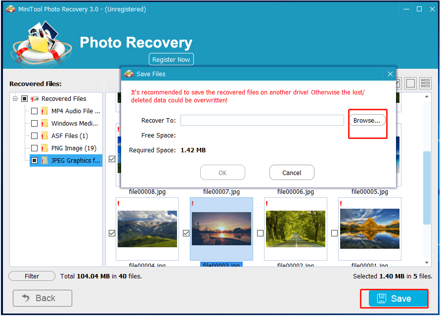 save needed files