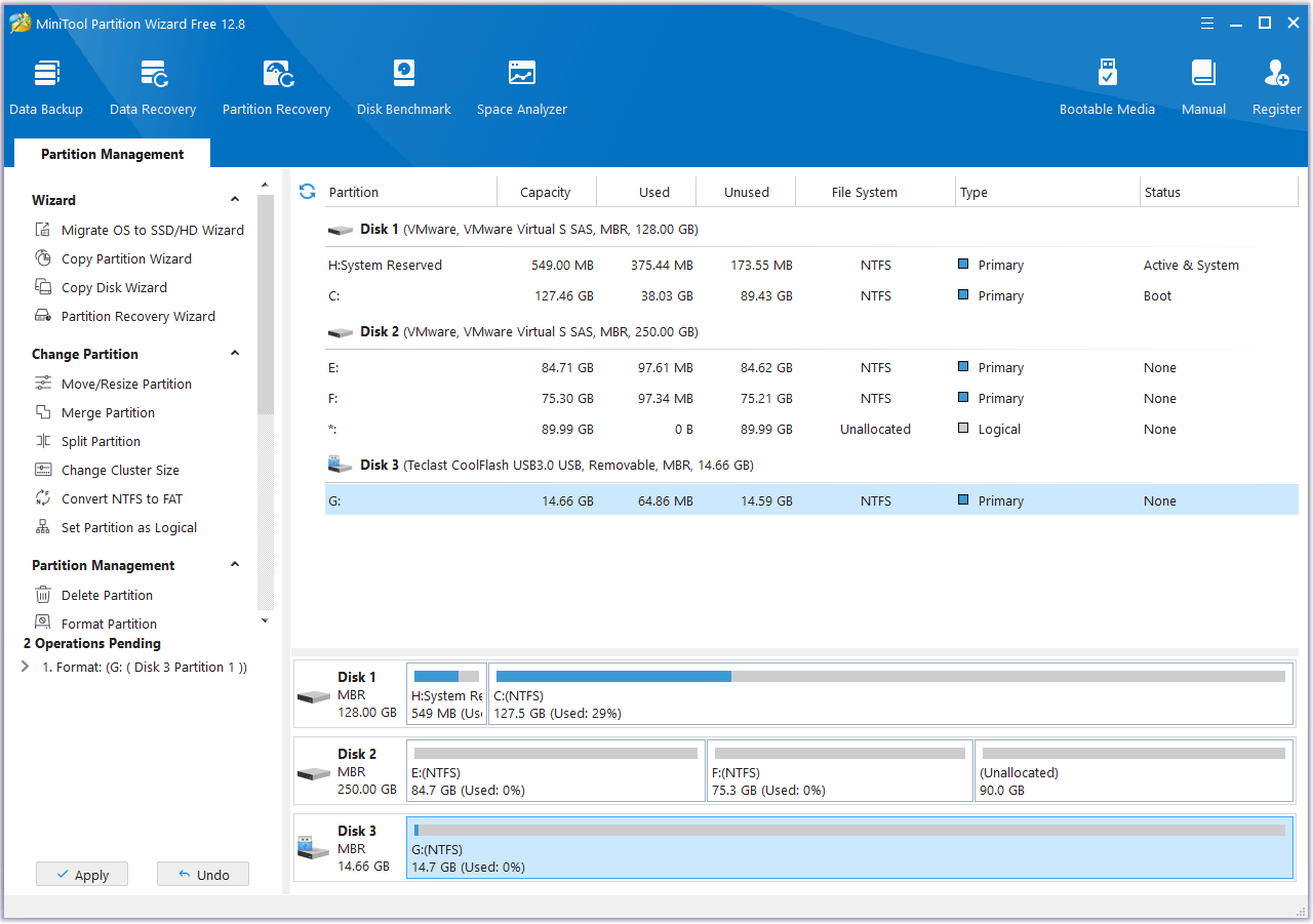 click Apply MiniTool Partition Wizard