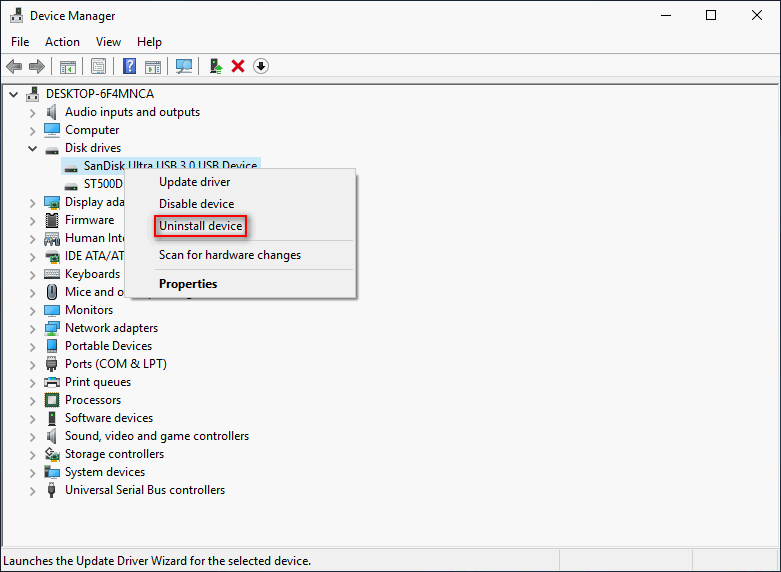 Uninstall device