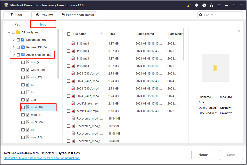 view all MP4 video files