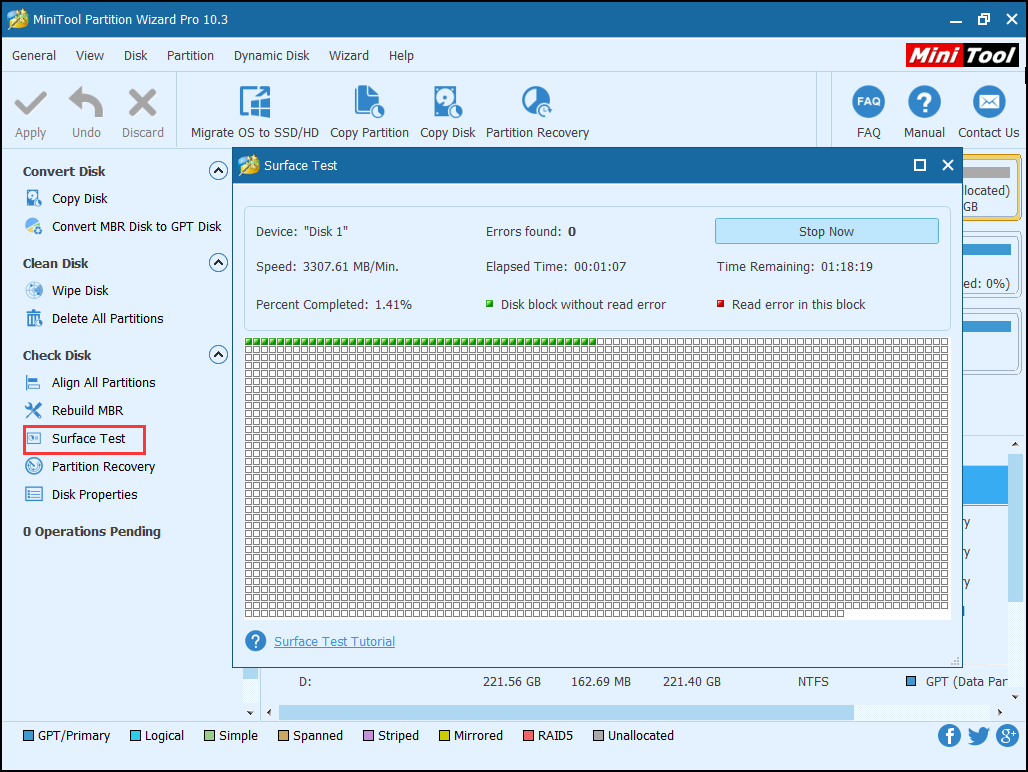 test disk bad sectors