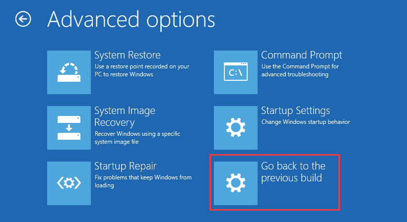 go back to the previous build
