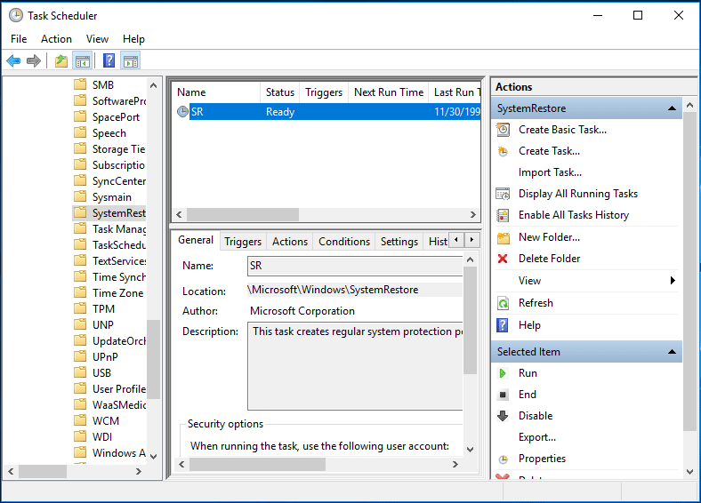 double-click the entry named SR to continue