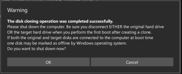 read the warning message
