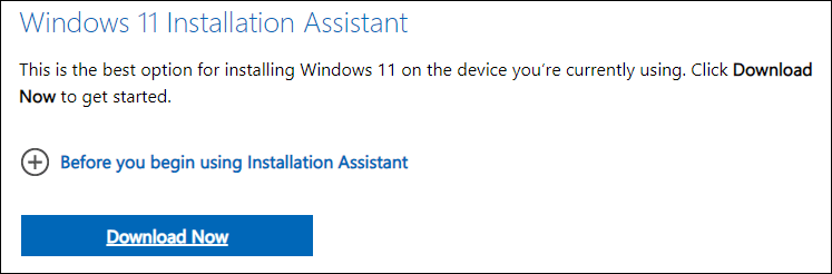 download Windows 11 Installation Assistant