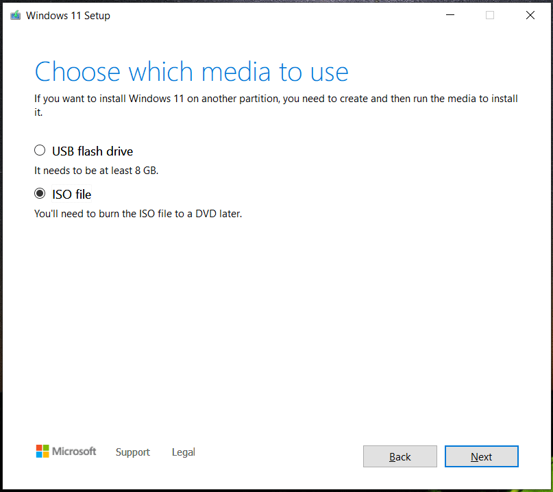 download ISO via Media Creation Tool