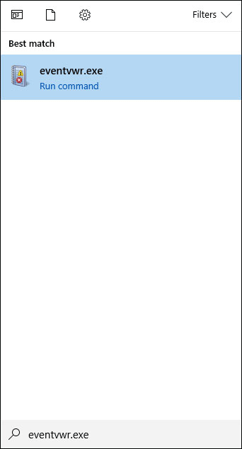 click eventvwr.exe